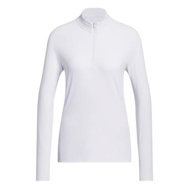 adidas Ladies Ultimate365 Solid  1/4 Zip Polo Shirt Frozen Purple