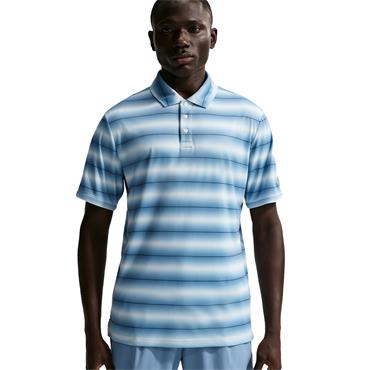 Nike Gents DriFit Par Striped Polo Shirt Work Blue (486)