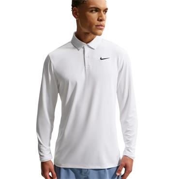 Nike Gents Velocity Dri-Fit Long-Sleeve Chest Logo Polo Shirt White (100)