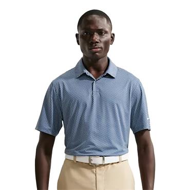 Nike Gents DriFit Velocity Short Sleeve Floral Polo Work Blue - College Navy - White (Blue486)