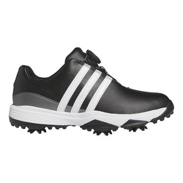 adidas Junior Tour360 24 BOA Golf Shoes Core Black - Cloud White - Iron Metallic