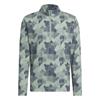 adidas Gents Go-To Printed Quarter-Zip Sweatshirt Silver Green
