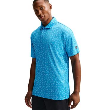 Nike Gents Dri-FIT Grass Print Polo Shirt Aurora Blue (487)