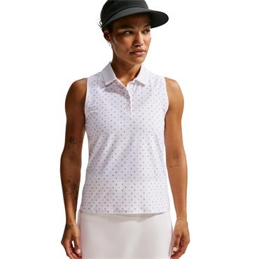 Nike Ladies Victory Dri-FIT Sleeveless Printed Polo Shirt White - Pink Foam - Black (100)