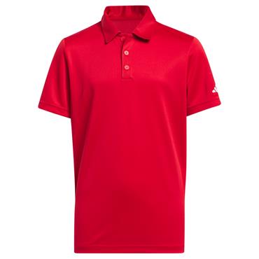 adidas Junior - Boys Performance Script Polo Shirt Collegiate Red