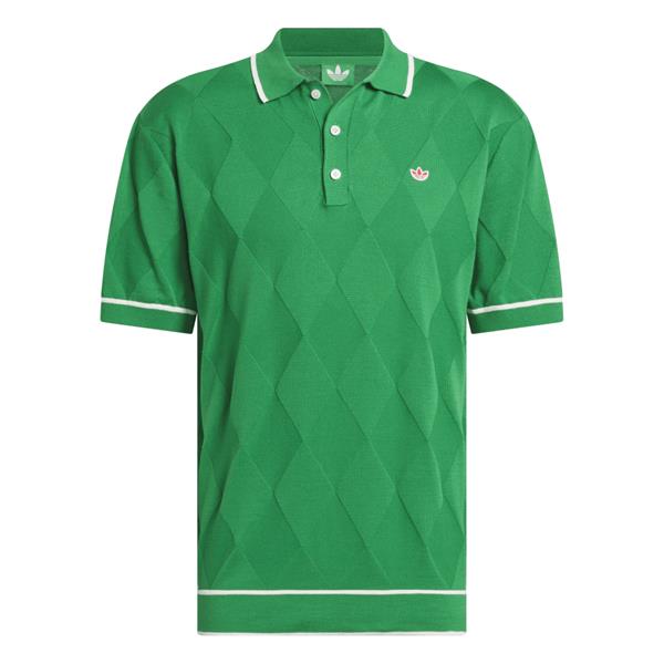 adidas Golf Originals Gents Argyle Knit Polo Shirt Green