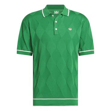 adidas Golf Originals Gents Argyle Knit Polo Shirt	Green