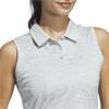 adidas Ladies Ultimate365 Jacquard Sleeveless Polo Shirt Wonder Silver