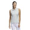 adidas Ladies Ultimate365 Jacquard Sleeveless Polo Shirt Wonder Silver