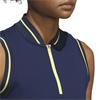 adidas Ladies Ultimate365 Sleeveless Zip Polo Shirt Collegiate Navy