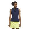 adidas Ladies Ultimate365 Sleeveless Zip Polo Shirt Collegiate Navy