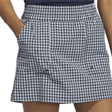 adidas Ladies Ultimate365 Gingham Skort Collegiate Navy - Wonder Silver
