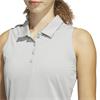 adidas Ladies Ultimate365 Solid Sleeveless Polo Shirt Wonder Silver