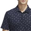 adidas Gents Ultimate365 Print Mesh Polo Shirt Collegiate Navy - Wonder Silver