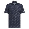 adidas Gents Ultimate365 Print Mesh Polo Shirt Collegiate Navy - Wonder Silver