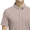 adidas Gents Go-To Printed Stripe Polo Shirt	 Alumina Mel - Aurora Ruby