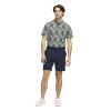 Adidas Gents Go-To Printed Polo Shirt Silver Green - Collegiate Navy