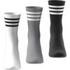 adidas 3-Pair Crew Socks White - Grey Three - Black
