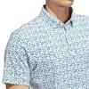 adidas Gents Ultimate365 Micro Argyle Polo Shirt White - Pure Teal	