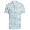 adidas Gents Ultimate365 Micro Argyle Polo Shirt White - Pure Teal	