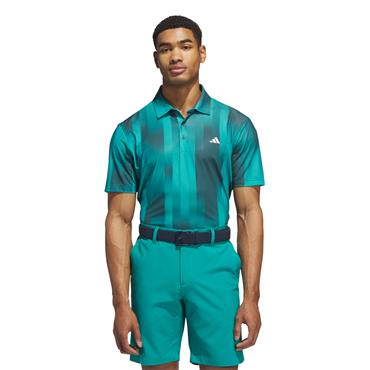 adidas Gents Ultimate365 Mesh Radiant Print Polo Shirt Pure Teal - Aurora Ivy