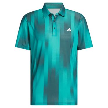 adidas Gents Ultimate365 Mesh Radiant Print Polo Shirt Pure Teal - Aurora Ivy