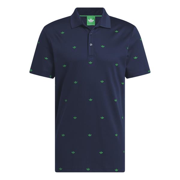 adidas Golf Originals Gents Printed Trefoil Polo Shirt Night Indigo