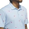 adidas Golf Originals Gents Printed Trefoil Polo Shirt Clear Sky