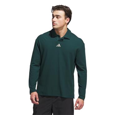 adidas Gents Beyond Long Sleeve Loose Fit Polo Shirt Aurora Navy