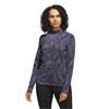 adidas Ladies Ultimate365 Printed Quarter-Zip Mock Neck Top Black