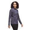 adidas Ladies Ultimate365 Printed Quarter-Zip Mock Neck Top Black