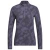 adidas Ladies Ultimate365 Printed Quarter-Zip Mock Neck Top Black