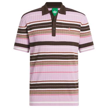 Gents Knit Polo Shirt Bliss Lilac - Dark Brown