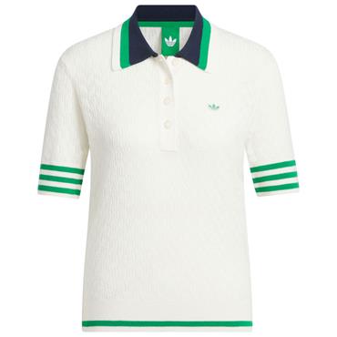 Ladies Knit Polo Shirt Core White