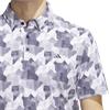 Adidas Gents Go-To Printed Polo Shirt White - Collegiate - Navy