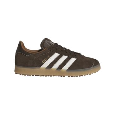 adidas Golf Originals Gents Gazelle Spikeless Golf Shoes Dark Brown - Chalk White - Gum Four