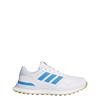 adidas Ladies S2G 26 Leather Spikeless Golf Shoes White - Lucid Ray Blue - Crystal Sky