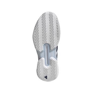 adidas Ladies Adizero Ubersonic 5 Clay Tennis Shoes Ftwr White - Dark Blue - Crystal Sky