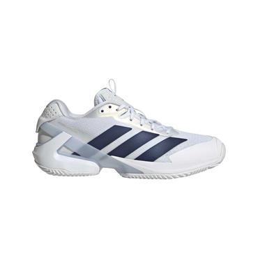adidas Ladies Adizero Ubersonic 5 Clay Tennis Shoes Ftwr White - Dark Blue - Crystal Sky