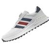 adidas Gents S2G 26 Textile Spikeless Golf  Shoes White - Coll Navy - Lucid Red