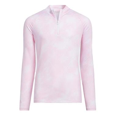 adidas Girls Long Sleeve Printed Polo Clear Pink