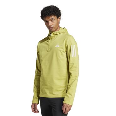 adidas Gents Own The Run Winterized ½ Zip Hoodie Preloved Lime