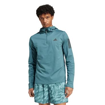 adidas Gents Own The Run Winterized ½ Zip Hoodie Preloved Teal
