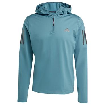 adidas Gents Own The Run Winterized ½ Zip Hoodie Preloved Teal