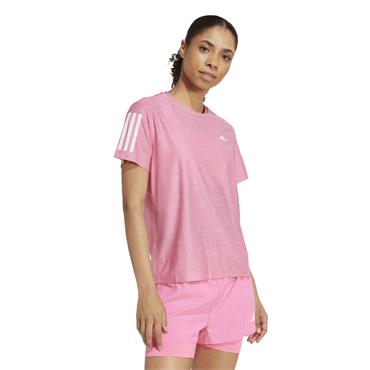 adidas Ladies Own The Run T-Shirt Lucid Pink - White