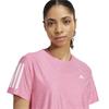 adidas Ladies Own The Run T-Shirt Lucid Pink - White