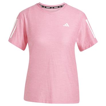 adidas Ladies Own The Run T-Shirt Lucid Pink - White