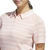 adidas Ladies Ultimate365 Stripe Polo Shirt Blush Pink