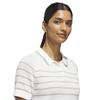 adidas Ladies Ultimate 365 Short Sleeve Stripe Knit Polo Shirt White