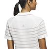adidas Ladies Ultimate 365 Short Sleeve Stripe Knit Polo Shirt White